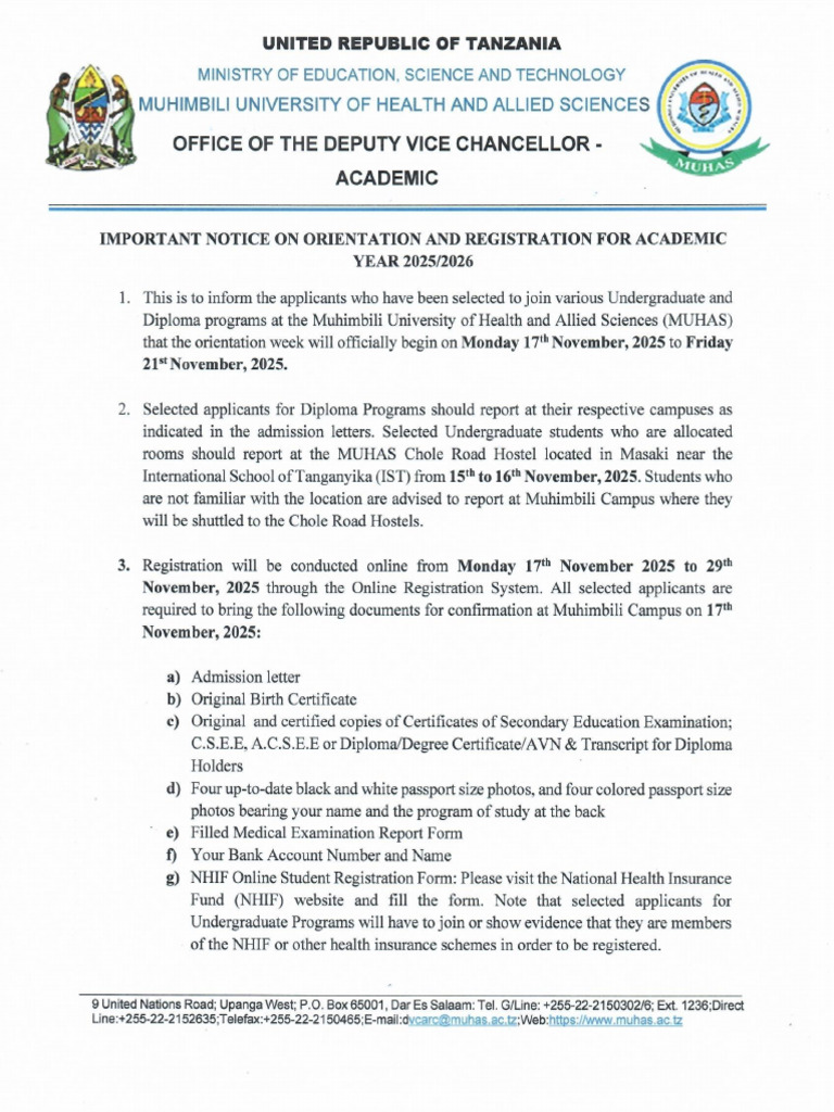 Notice On Orientation and Registration For Academic Year 2025 2026 | PDF