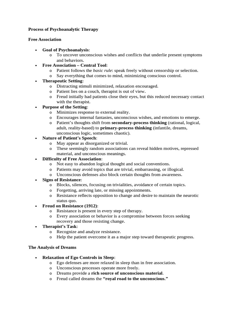 Understanding Psychoanalytic Therapy Process | PDF | Psychoanalysis ...