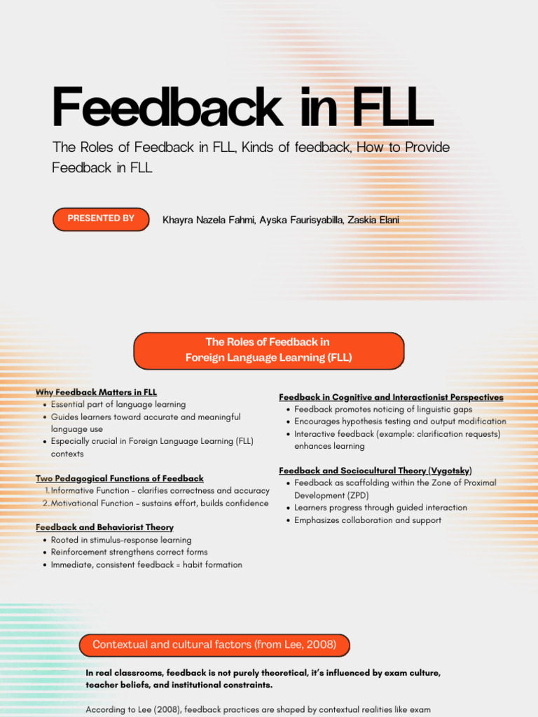 Feedback Strategies in Foreign Language Learning | PDF | Learning ...