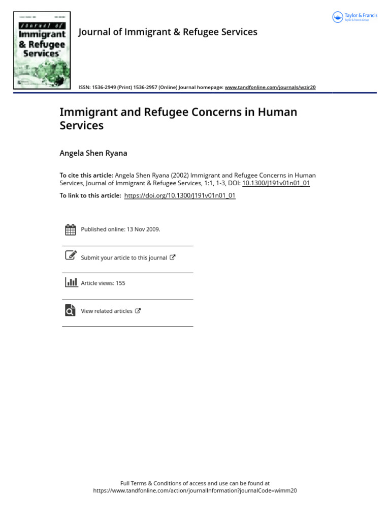 00-Immigrant and Refugee Concerns in Human Services | PDF | Immigration ...