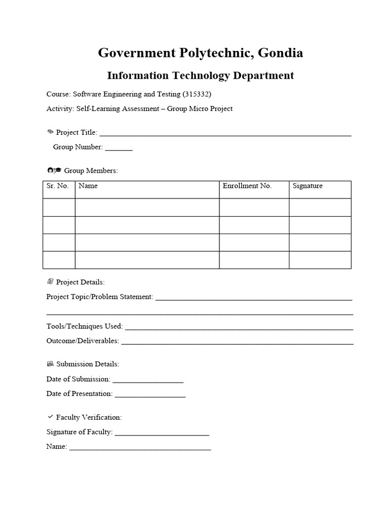 SLA Micro Project Front Page | PDF