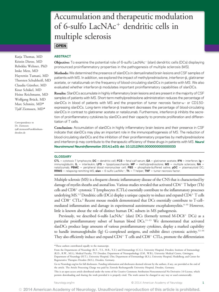 Accumulation and Therapeutic Modulation | PDF | Multiple Sclerosis ...