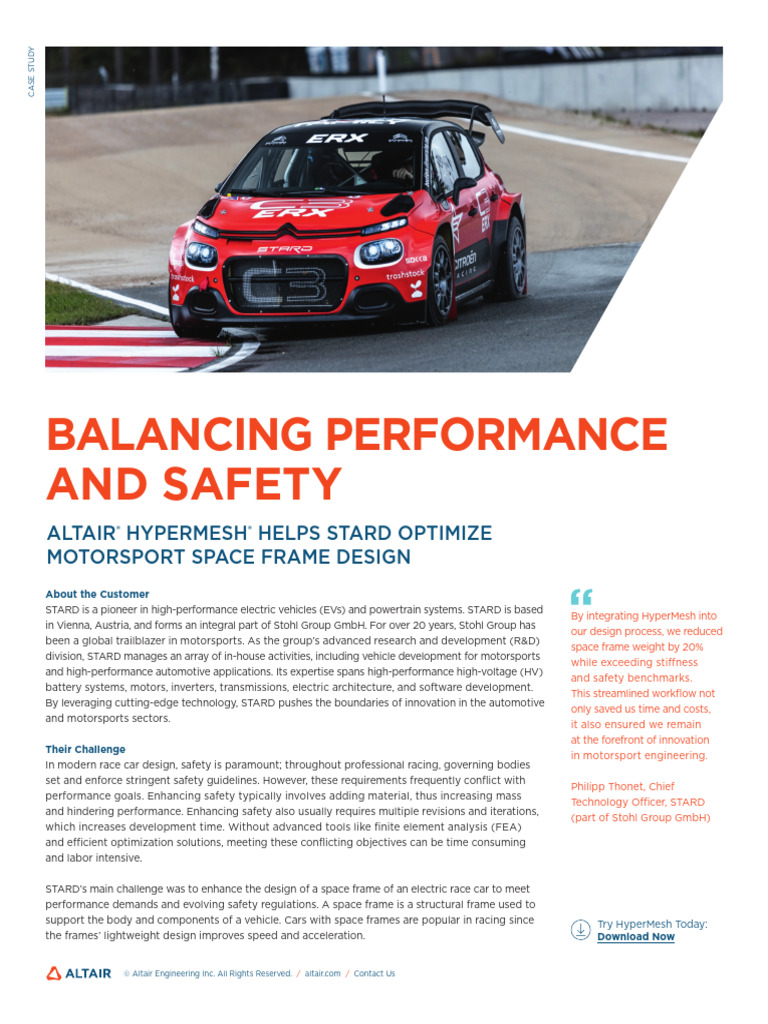 STARD Optimizes Motorsport Design with HyperMesh | PDF | Software ...