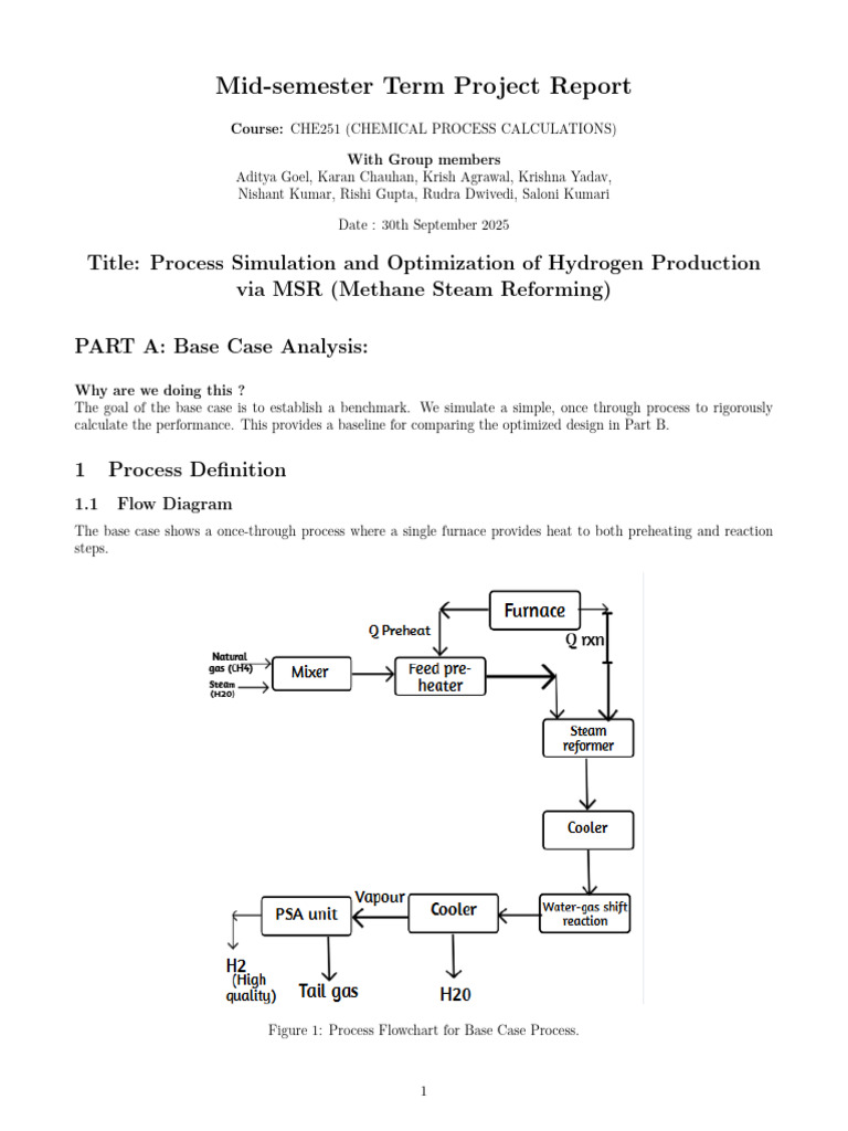 Hydrogen Production Optimization Report | PDF | Chemical Equilibrium ...