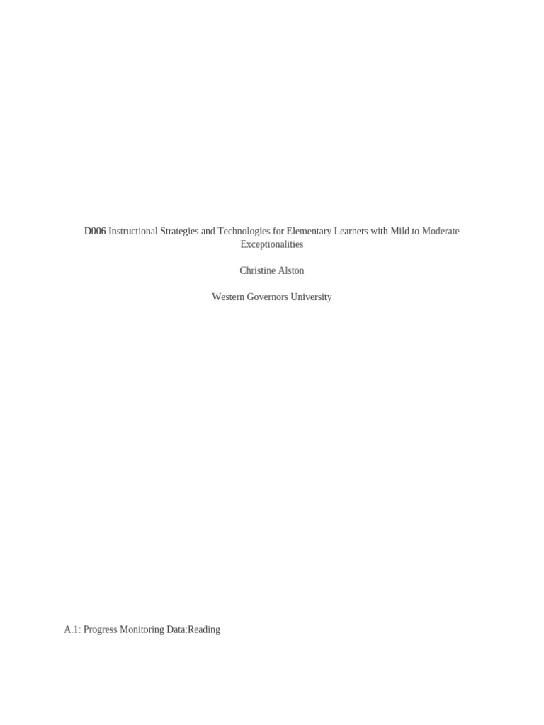 D006 Instructional Strategies and Technologies for Elementary Learners ...
