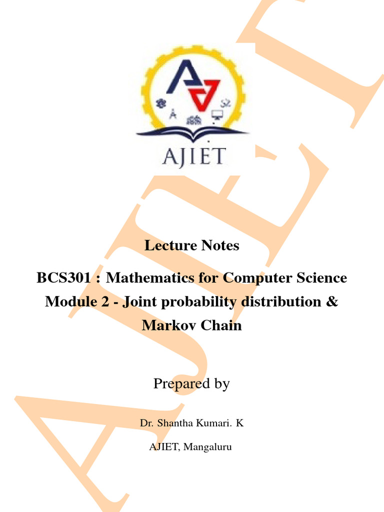 BCS301 Module 2 Notes (1) | PDF | Markov Chain | Mathematical Objects