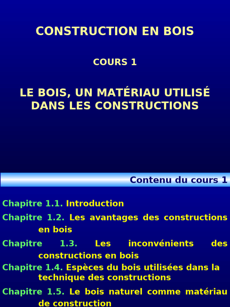 Avantages et inconvénients du bois en construction | PDF | Bois ...
