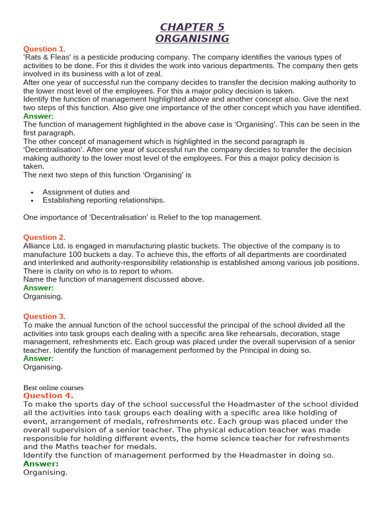 Understanding Organizing in Management | PDF | Decentralization | Business