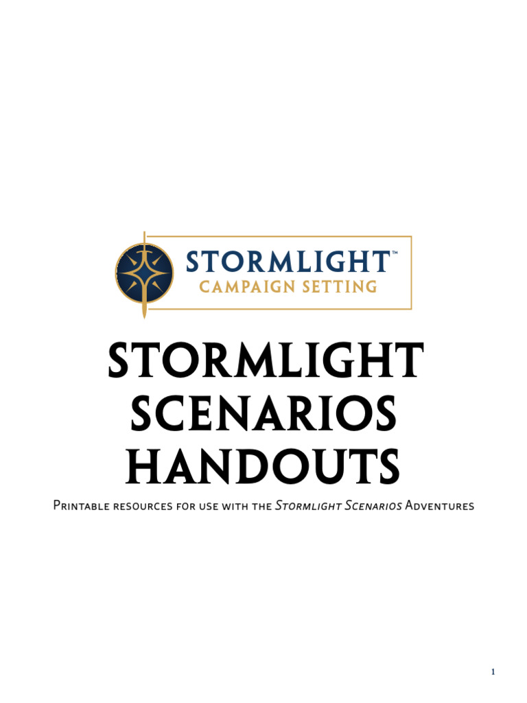 Stormlight Scenarios Handouts Guide | PDF
