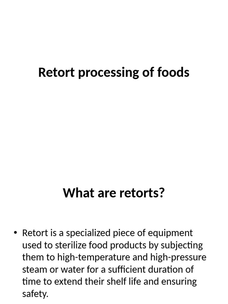 Retort Processing Methods for Food Safety | PDF