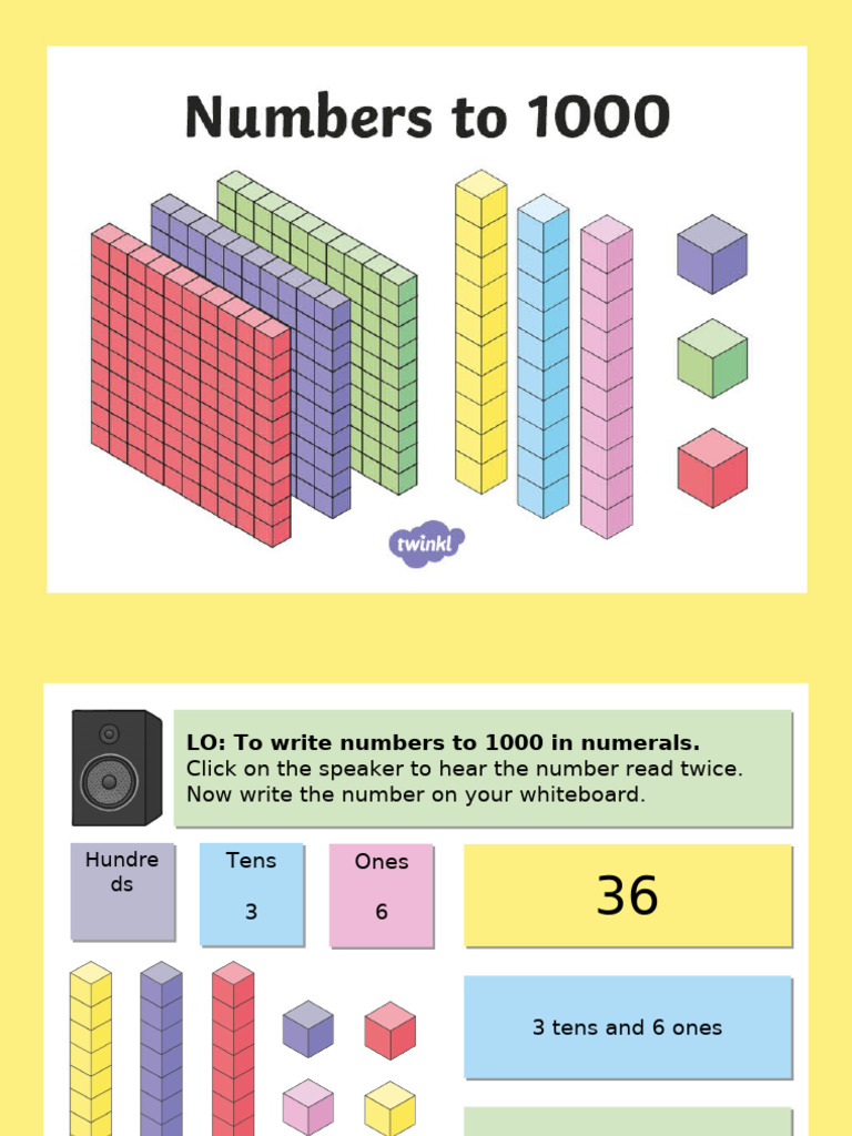 Writing Numbers to 1000 in Numerals | PDF