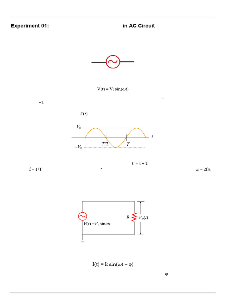 Kvl And Kcl Verification In Ac Circuits Pdf Amplitude Alternating