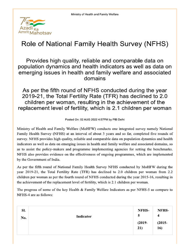 NFHS 5 | PDF