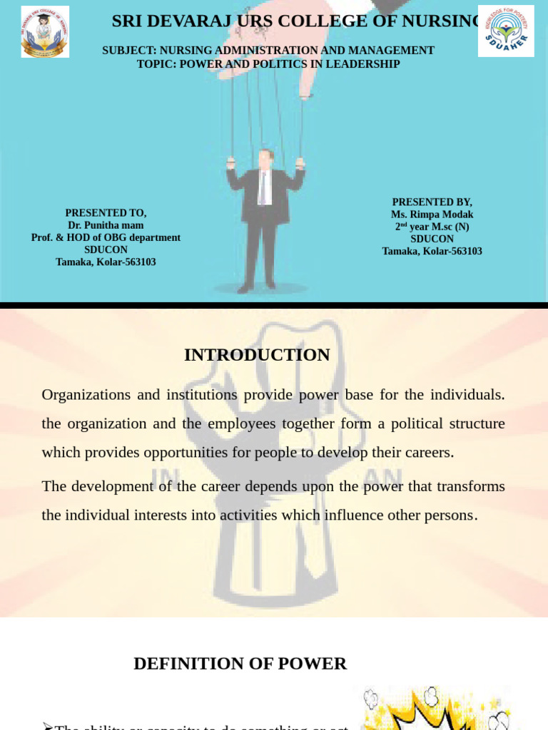 Power and Politics in Leadership | PDF | Power (Social And Political ...