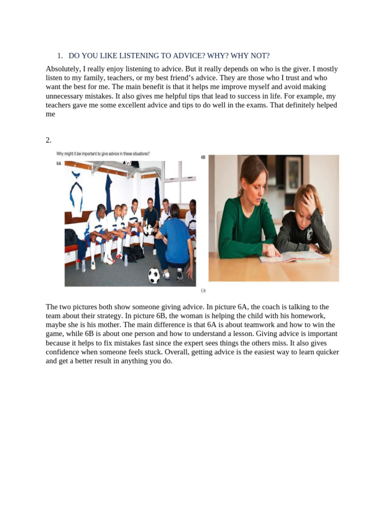 The Importance of Listening to Advice | PDF