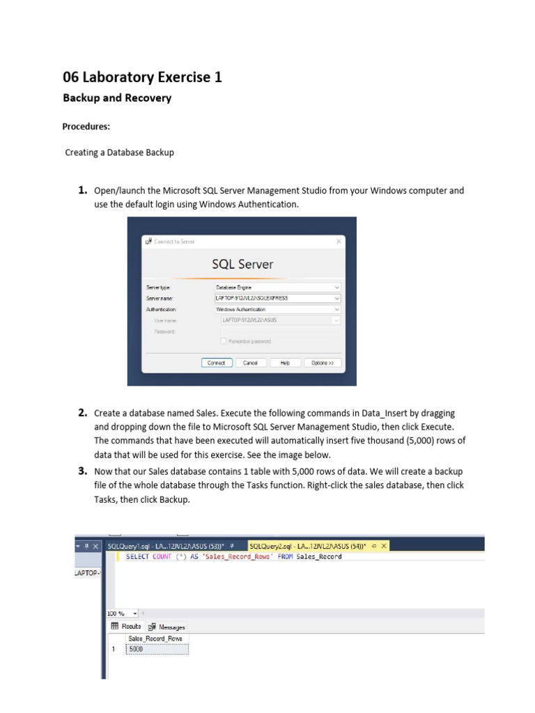 SQL Server Backup and Recovery Guide | PDF | Backup | Computer File