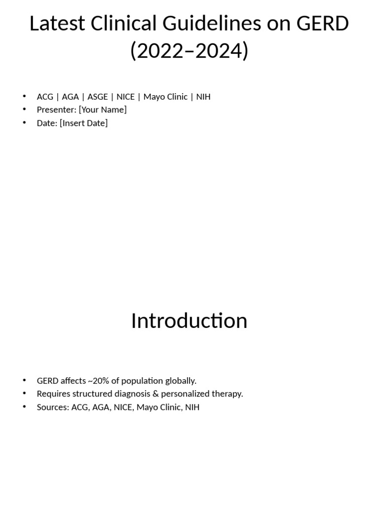 2024 GERD Clinical Guidelines Overview | PDF