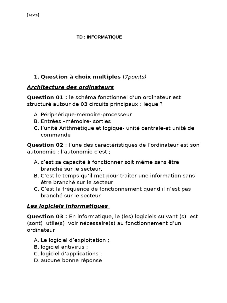 Questions de Référencement en Informatique | PDF | Informatique ...