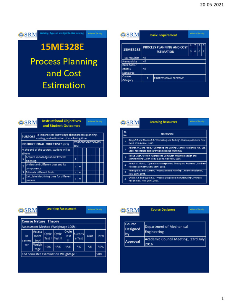 Process Planning & Cost Estimation in Welding | PDF | Welding ...