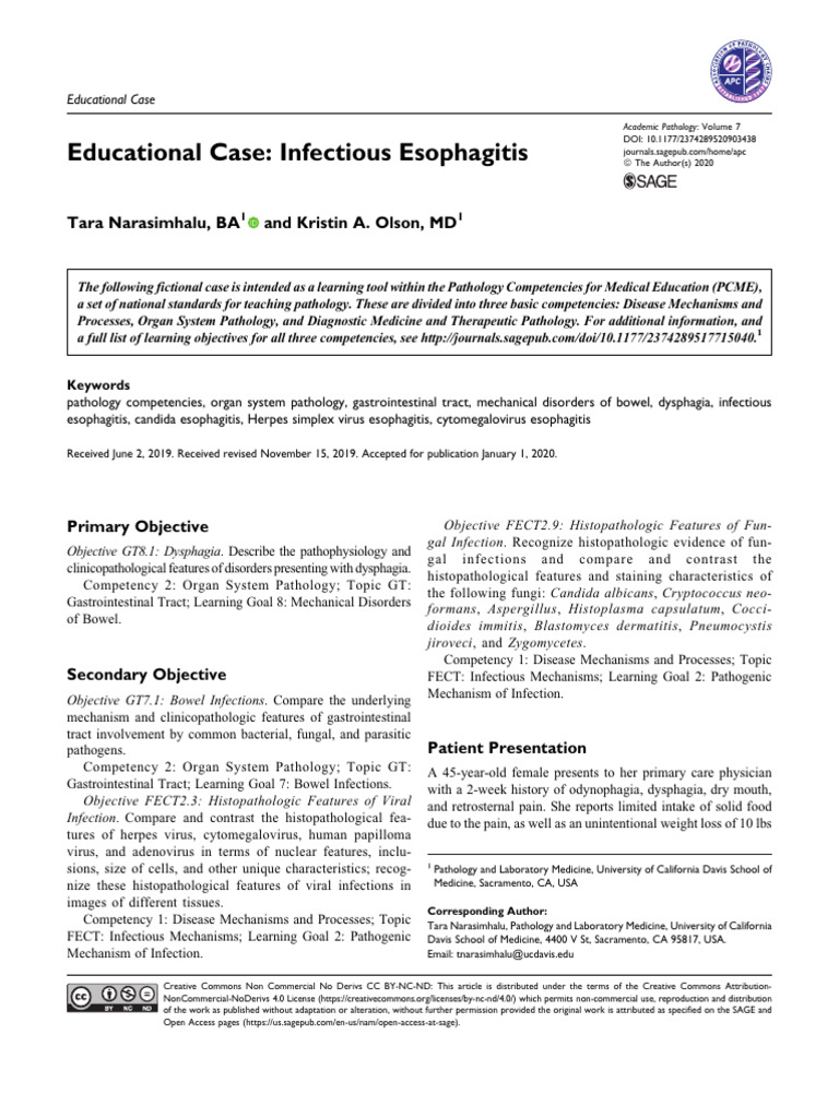 Infectious Esophagitis Educational Case Study | PDF | Candida (Fungus ...