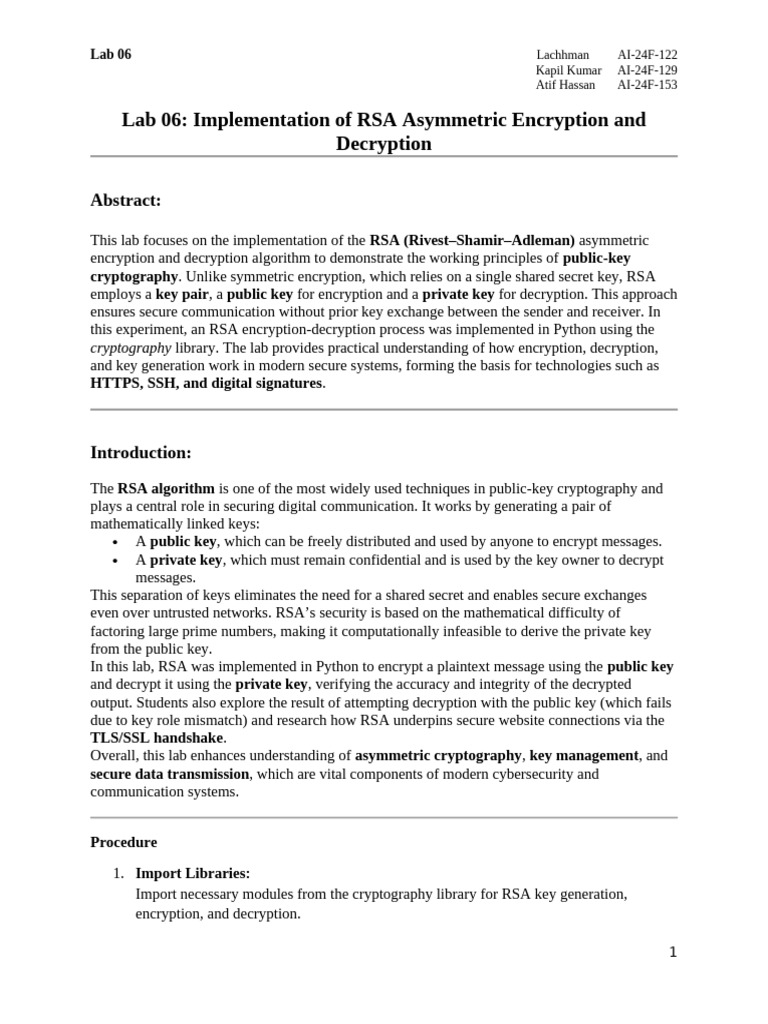 Lab 0006 Updated | PDF | Public Key Cryptography | Key (Cryptography)