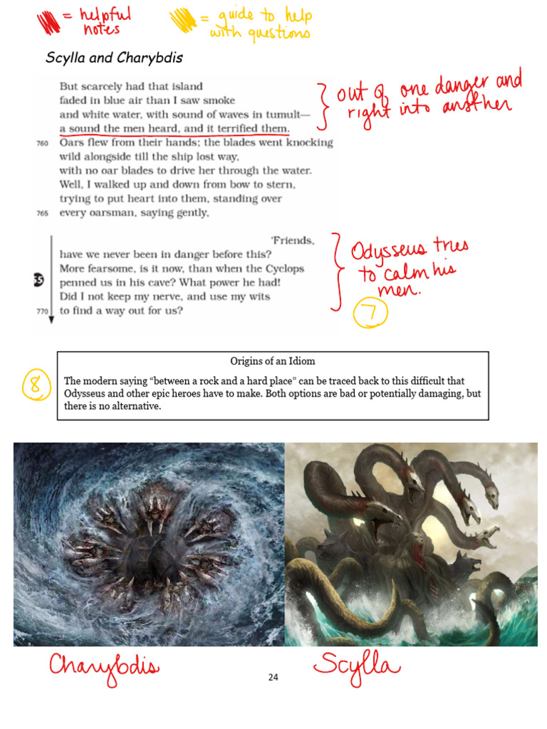 The+Odyssey Part+1g Scylla+and+Charybdis | PDF