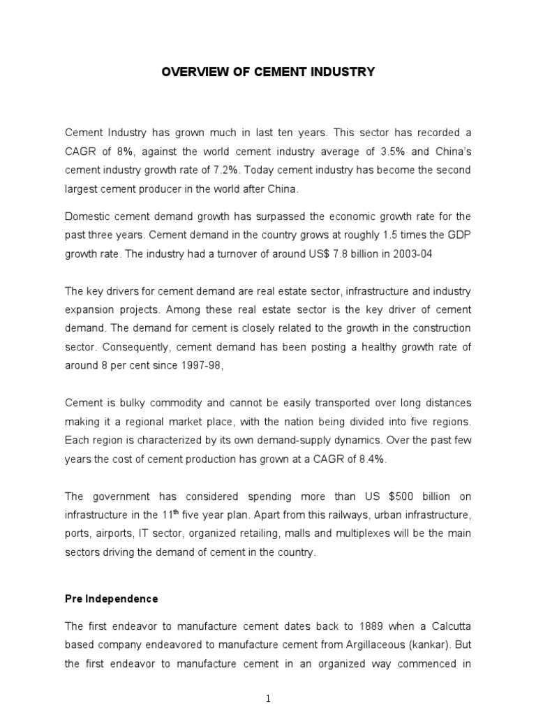 Cement Industry | PDF | Revenue | Economies
