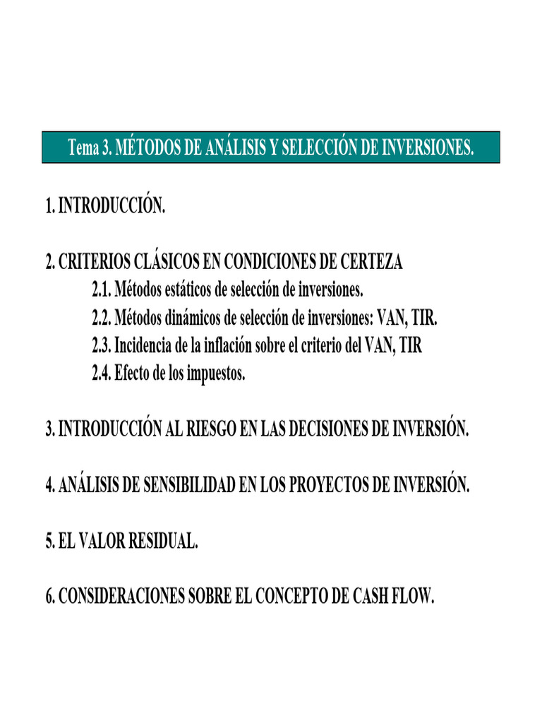Métodos de Análisis de Inversiones | PDF | Flujo de efectivo | Ciencias ...