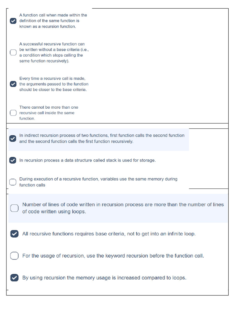 MCQ - Qbank - Recursion Mock Test - PPS | PDF