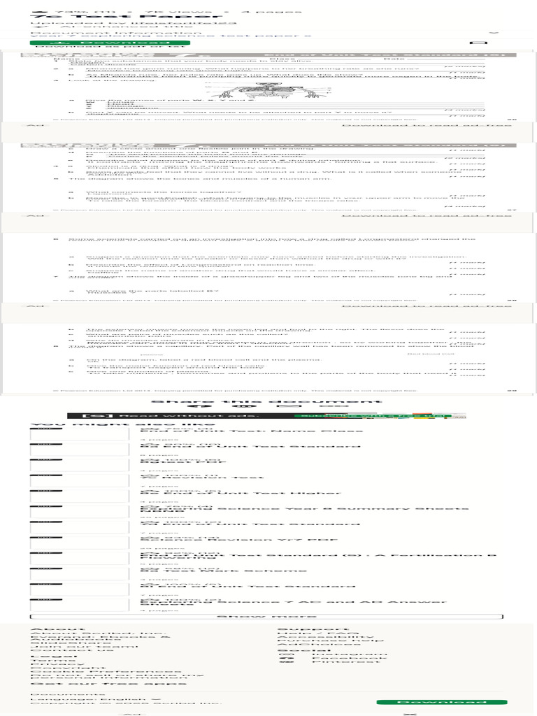 7c Test Paper PDF Arm Blood | PDF | Arm | Scribd