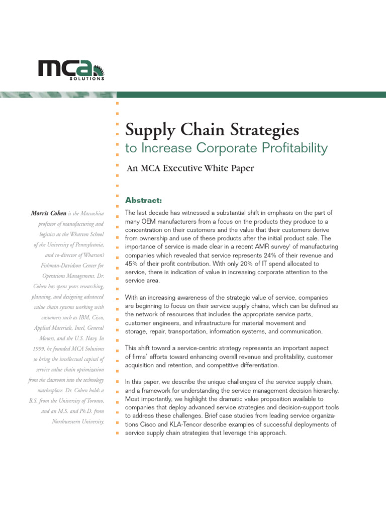 Supply Chain Strategies WP | PDF | Supply Chain | Risk Management