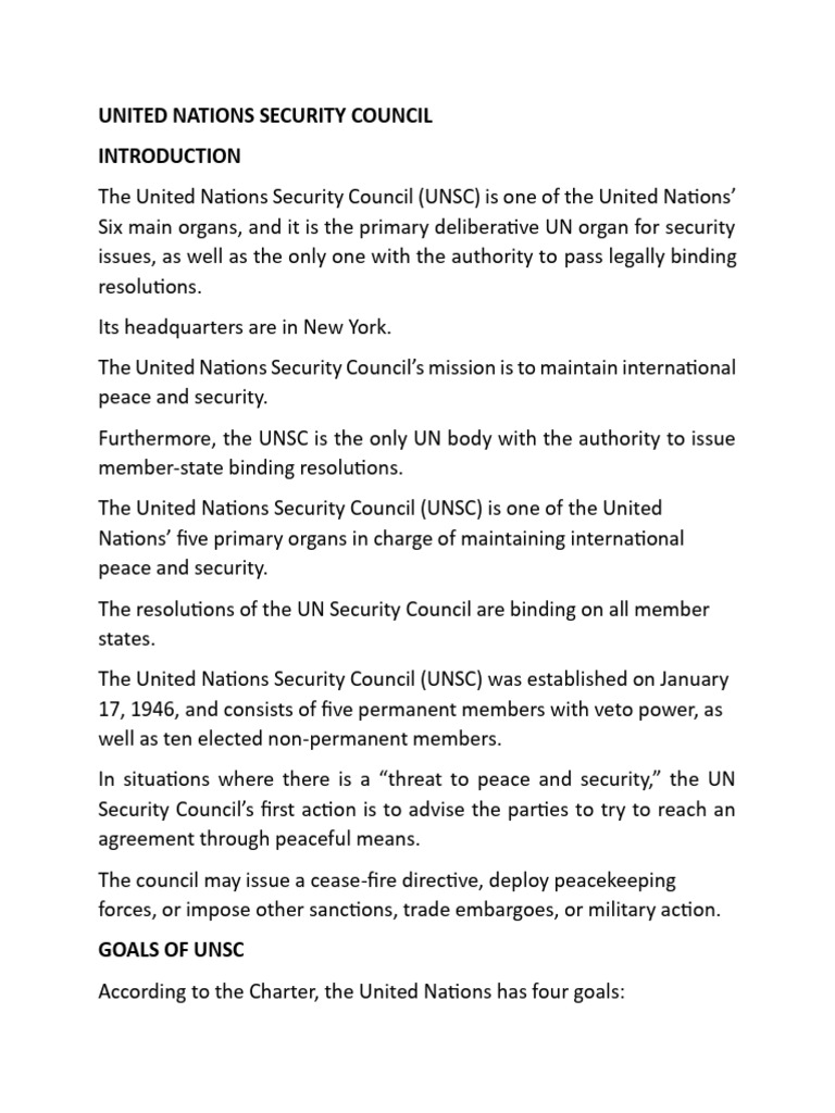United Nations Security Council | PDF | United Nations Security Council ...