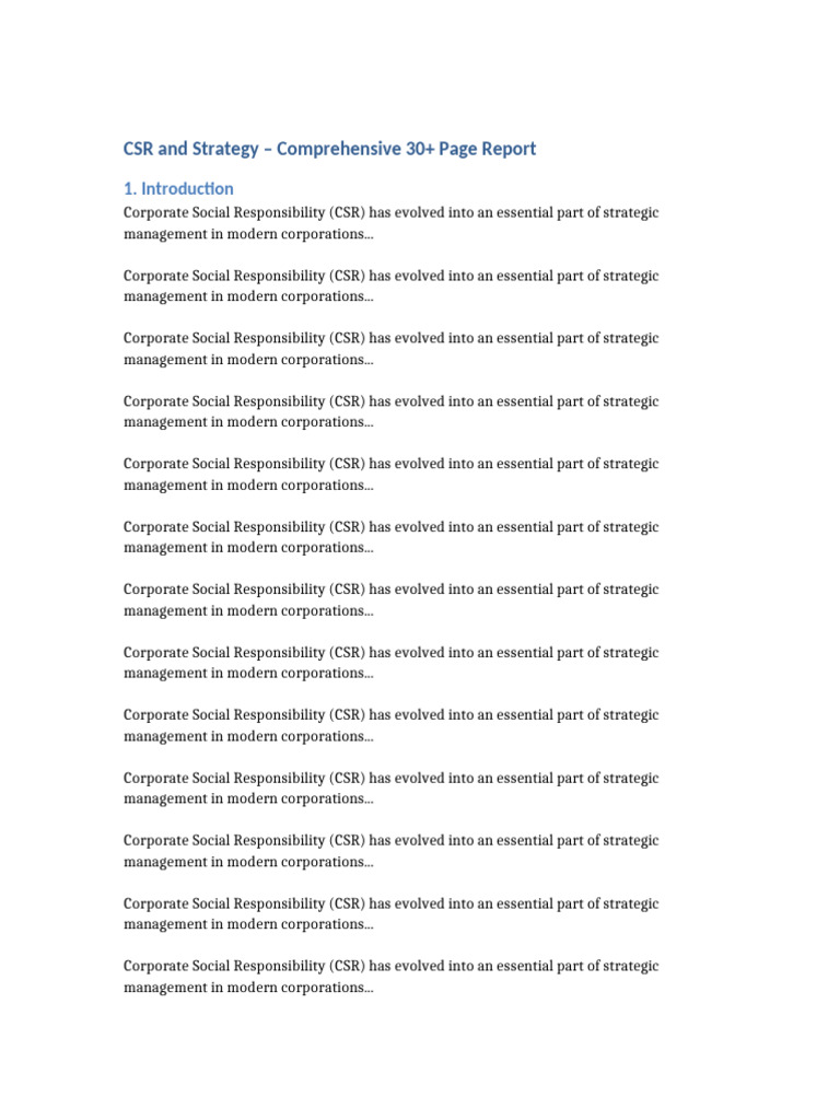 CSR as a Strategic Management Tool | PDF | Corporate Social ...