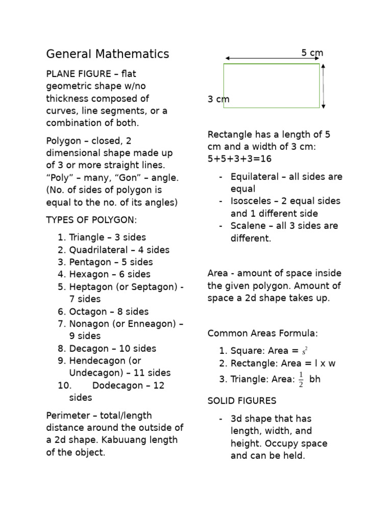 Finals General Mathematics | PDF | Shape | Area