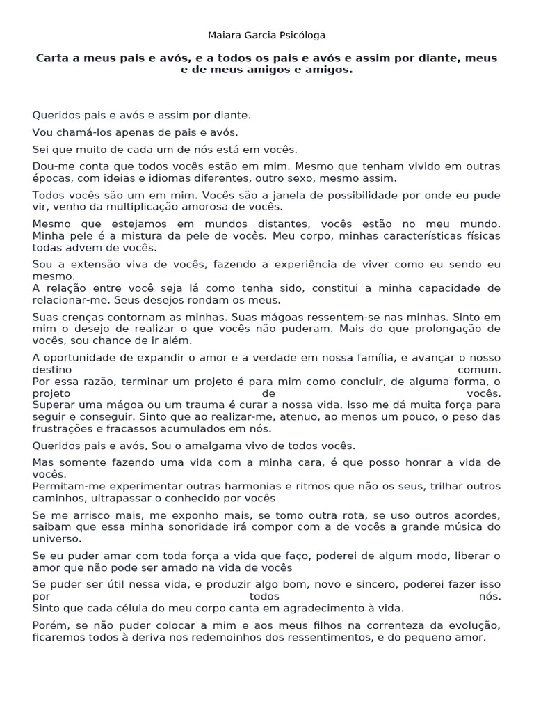 Reflexões de Maiara sobre Família e Vida | PDF | Amor | Vida