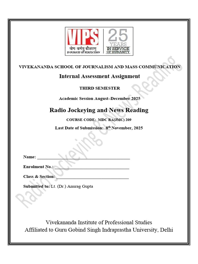 Radio Jockeying & News Reading Assignment | PDF