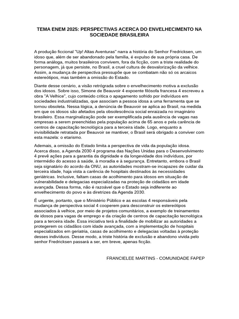 Envelhecimento e Exclusão no Brasil | PDF | Terceira idade | Envelhecimento