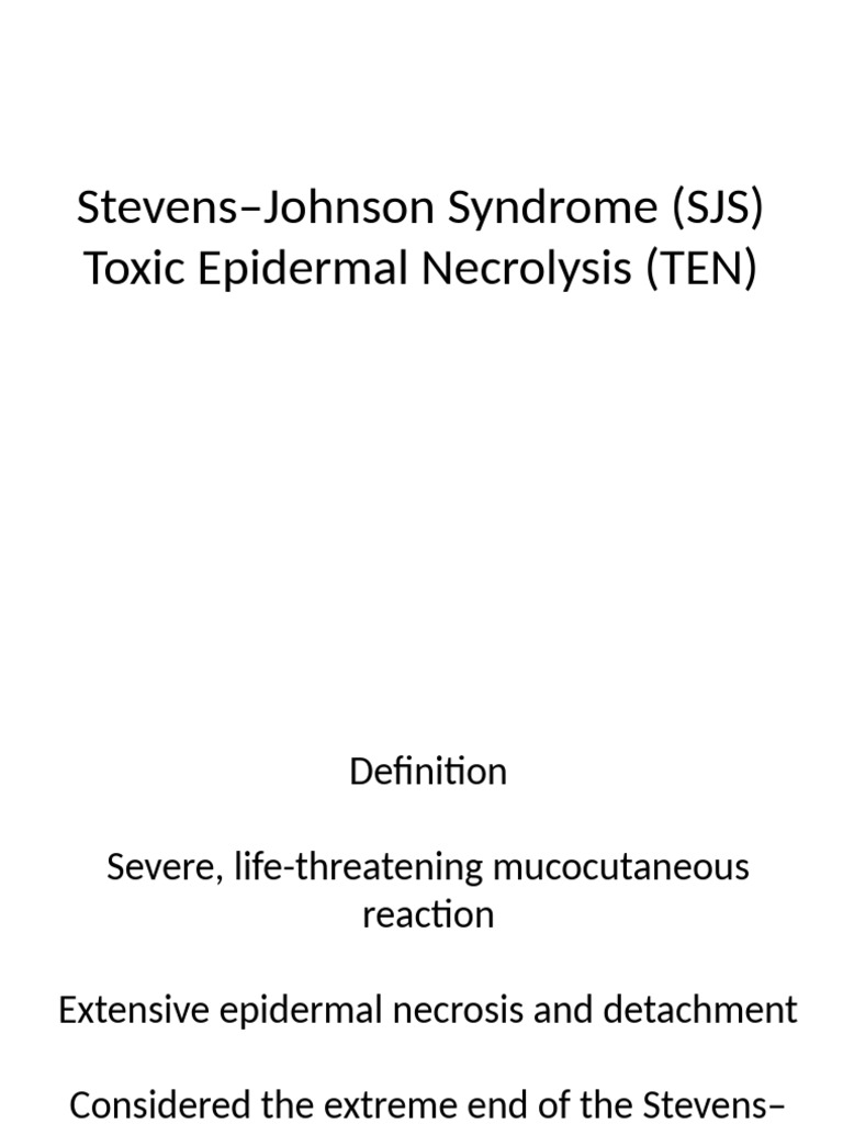 Stevens Johnson Syndrome Presentation | PDF