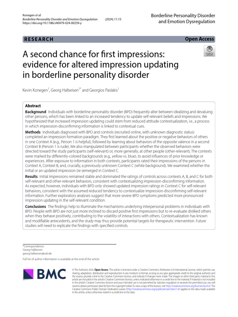 BPD and Emotion Dysregulation Insights | PDF | Borderline Personality ...