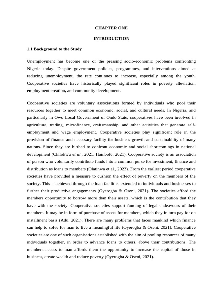 The Role of Cooperative Societies Chapter 1 | PDF | Cooperative ...
