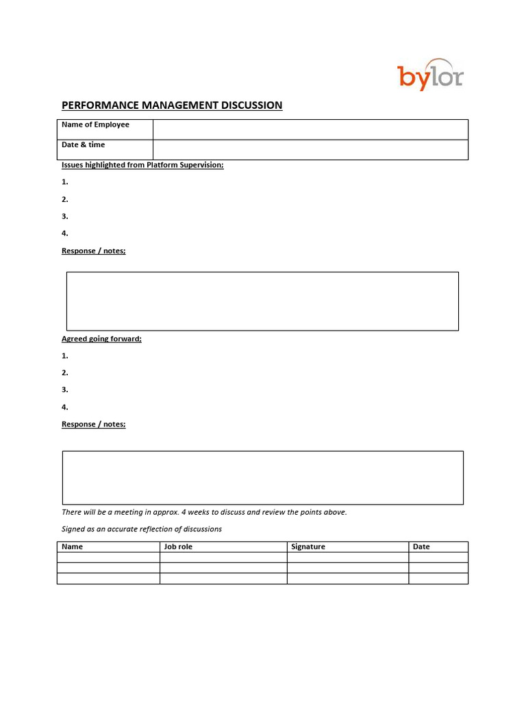 Performance Management Meeting Notes | PDF