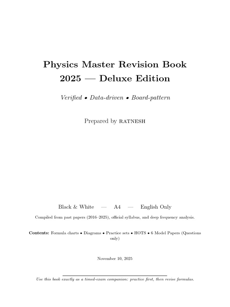 2025 Physics Master Revision Guide | PDF | Capacitor | Capacitance