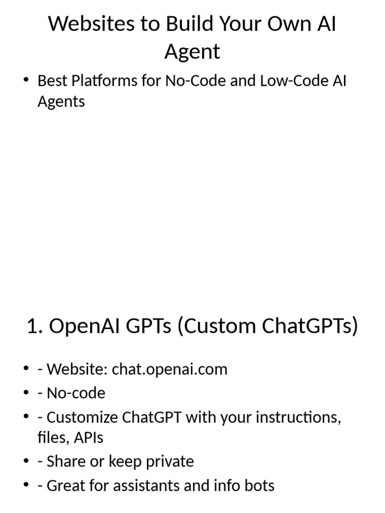 Top Platforms for Building AI Agents | PDF