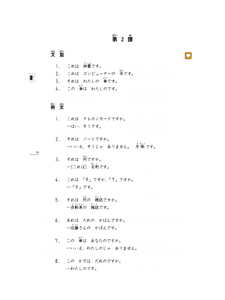 Minna No Nihongo Lesson02 | PDF