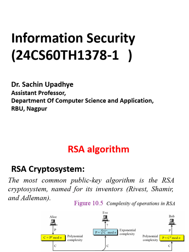 RSA Cryptosystem Overview and Attacks | PDF | Encryption | Key ...