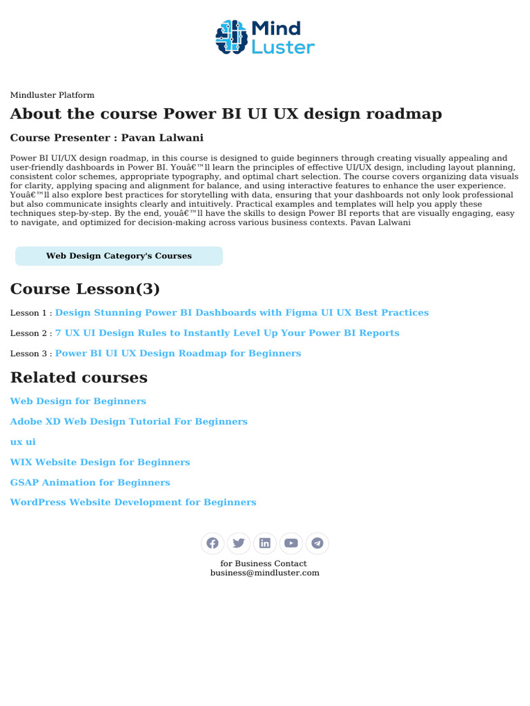 Power BI UI/UX Design Roadmap Course | PDF