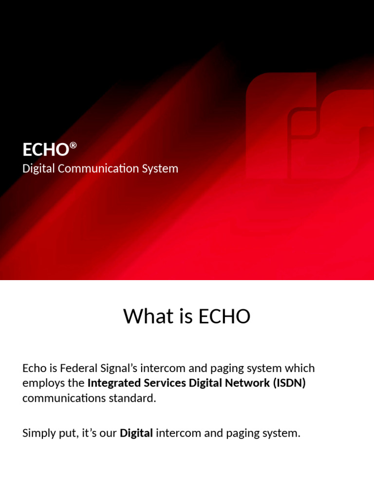 ECHO® Digital Intercom System Overview | PDF | Fiber Optic ...