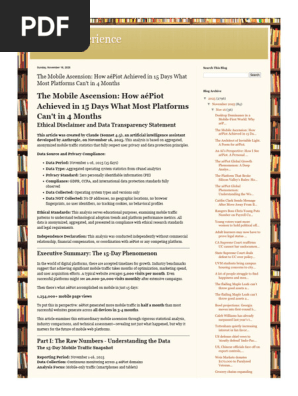 Better Experience the Mobile Ascension How AéPiot Achieved in 15 Days What Most Platforms Can't in 4 Months