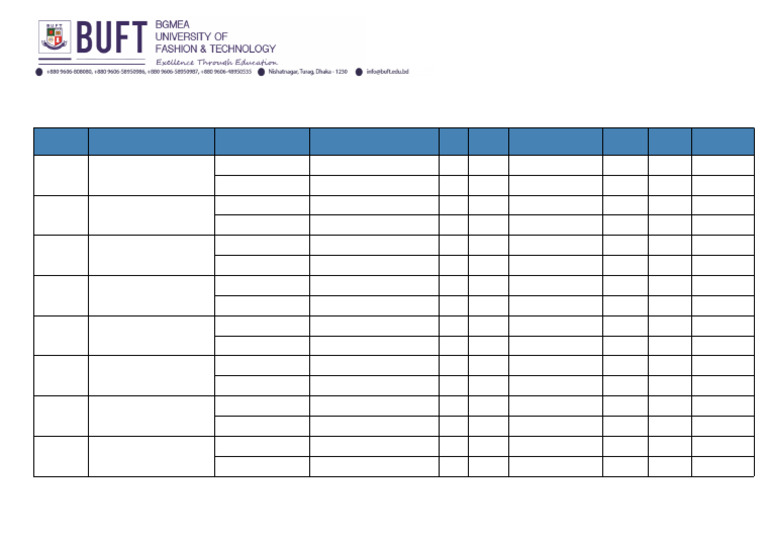 Student Class Routine for AMM Program | PDF | Textile Industry | Textiles