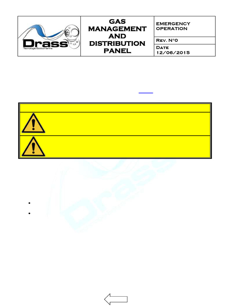 Gas Management Panel Emergency Guide | PDF | Valve | Gases